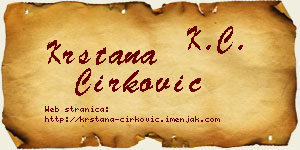 Krstana Ćirković vizit kartica